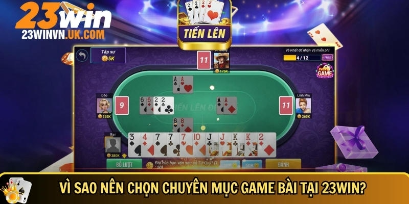 Ưu điểm khi bạn lựa chọn chơi game bài tại 23WIN